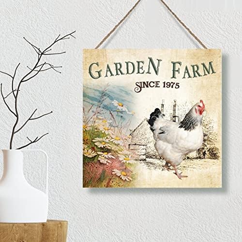 Vintage Golden Roister Drvena potpisao / la Garden Farm od 1975 Daisy Barn Rustic Znakovi piletine koopkor konor Roaoster Wall Art