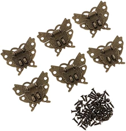 6x Bronze dekorativni leptir kopča Hasp rezu za drvene Poklon kutija