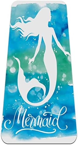 Svjetlija sirena na plavoj Akvarelnoj prostirci za jogu debele neklizajuće prostirke za jogu za žene&prostirke za vježbe za djevojčice
