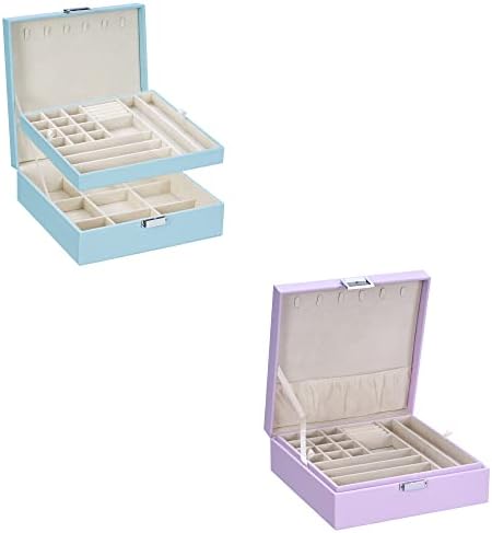 Bewishome Image proizvoda Kutija za nakit za djevojke, 35 pretinca Nakit Organizovanje kutija, 2 sloja nakit kutije za pohranu za