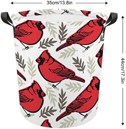 Cardinal Birds Pattern korpa za veš sklopiva visoka korpa za odeću sa ručkama torba za odlaganje