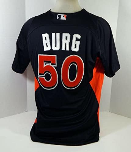 2012-13 Miami Marlins Alex Burg 50 Igra Rabljeni Black Jersey St BP 44 DP18425 - Igra Polovni MLB dresovi
