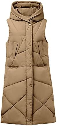 Dugi puffrijski prsluk sa čvrstog rukava bez rukava sa džepovima kaput prsluk dukserice na otvorenom jakna na otvorenom