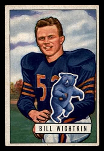 1951 Bowman 122 Bill Wightkin Chicago Bears Ex Bears Notre Dame