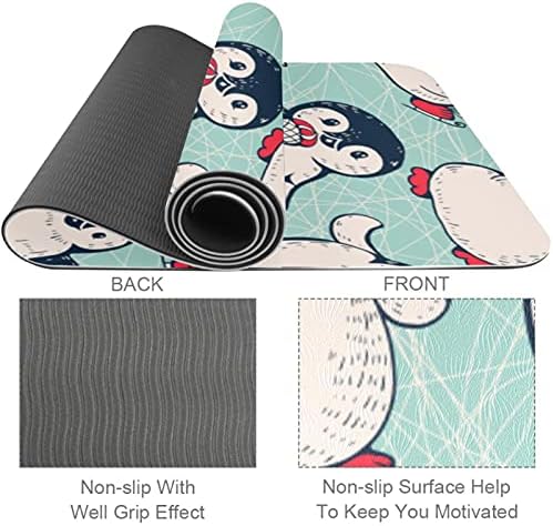 Siebzeh Ice Cream Vivid Penguin Premium Thick Yoga Mat Eco Friendly Rubber Health & amp; fitnes non Slip Mat za sve vrste vježbe joge