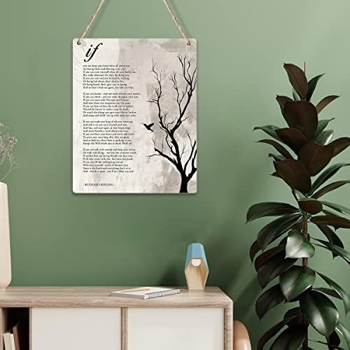 Motivacijska ako je poema drvo ploča na inspirativnoj književnoj poeziji viseći drveni znak kućni zidni dekor