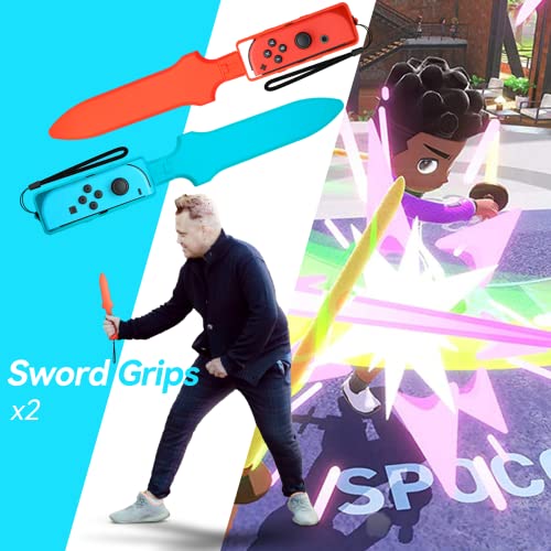Prebacite Sportska oprema Bundle 2023 za Nintendo Switch Sports Games 10 u 1: Golf klubovi, teniski reketi, hvataljke za mač, ples