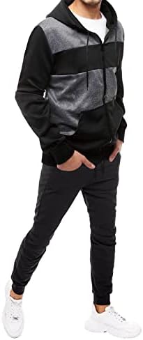 2 PC Sportwear Men's odijela boja ploče od panela s kapuljačom s kapuljačom s kapuljačom s dugim rukavima, pulover sa zatvaračem + hlače odijelo