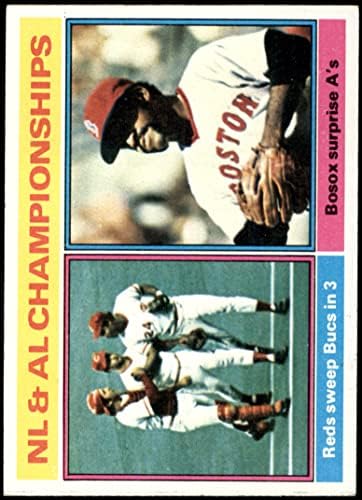1976 TOPPS 461 NL & Al Championships Luis Tiant Cincinnati / Boston Reds / Red Sox Ex Reds / Red Sox
