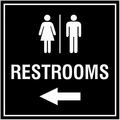 Znakovi Bylita Kvadratni toaleti Lijevi strelica Ljepljenje ljepljivom trakom, nosači na bilo kojoj površini, otporno na vremenske