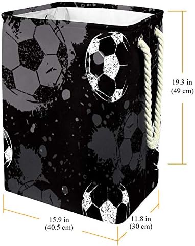 DEYYA Football Soccer crne bijele korpe za veš Košara visok čvrst sklopiv za odraslu djecu tinejdžeri Dječaci Djevojčice u spavaćim sobama kupatilo 19, 3x11, 8x15, 9 in/49x30x40, 5 cm