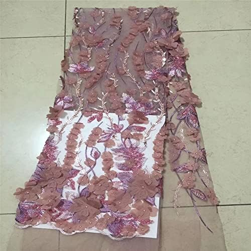S3Lcraft Nigerijska čipkasta tkanina čipkasta 3d tkanina za vezenje cvijeća Francuska mrežasta čipkasta tkanina sa perlama za vjenčanje