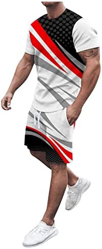 ZhenSanguo odijelo za muškarce muške ljetne odjeće kratkih rukava kratkih rukava i klasični fit sportske kratke hlače postavljene trenerke