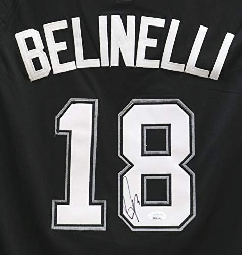 Marco Belinelli San Antonio Spursi potpisali su autografiju Black 18 Sticked Jersey JSA COA