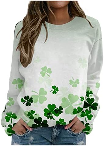 Žene ul. PATRICKS Dnevna košulja Trendy St. Patrick's Day Tees Tee Majica Thirts Majica Dugi rukav Spring bluza