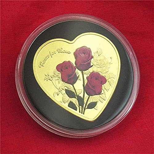 Rose u obliku srca Gold Coin Love Heart Coins 52 Jezici Volim vas poklon kovanica Art Collection za kopiranje poklona za njega