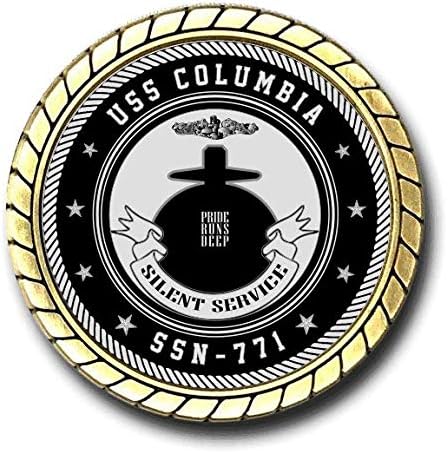 USS Columbia SSN-771 američka mornarica Podmornička izazovnica kovanica - službeno licenciran