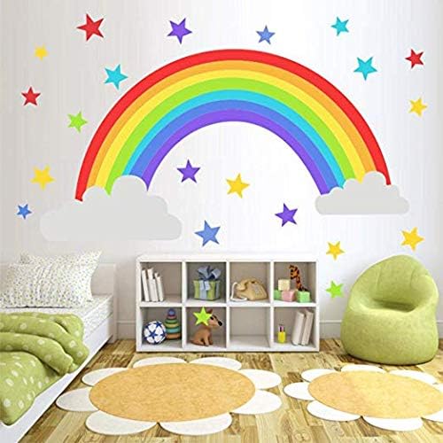 Bamsod Rainbow zidna naljepnica Kids zidne naljepnice Umjetničke djevojke zvjezdane spavaće vrtiće Početna Dekor 16,5x32,6 inča