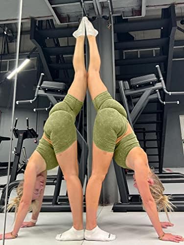 GXIN Workout setovi za žene 2 komada bešavne rebraste kratke hlače za visoke struk teretane Yoga sportske grudnjake vježbanje