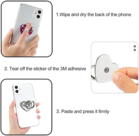 Bf2jk Cell Phone Glitter Love Heart finger ring Stand Holder [5 Pack] metalni držač prstena za rotaciju od 360 stepeni za iPhone Samsung