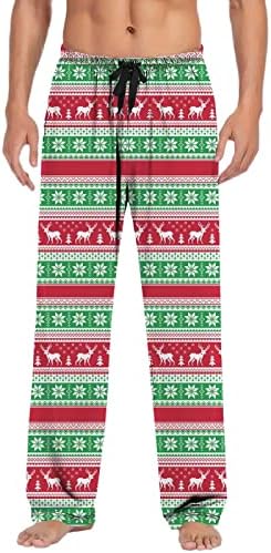 Muške pajama hlače božićni visoko struk gnome grafički dnevni boravak padžama dno sa džepovima za izvlačenje sa dnevnim boravkom za