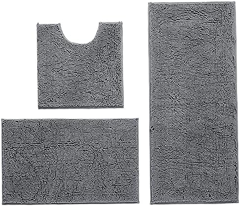 3 komada Kupaonskih prostirki Setovi mekanih Ženilskih prostirki za kupanje sa 19,7 x19, 7 konturnom toaletnom prostirkom u obliku