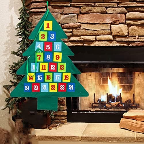 Božić 24 dana odbrojavanje kalendar Božić ukras zalihe netkani kalendar privjesak božićno drvo u obliku kalendar Craft lanci za