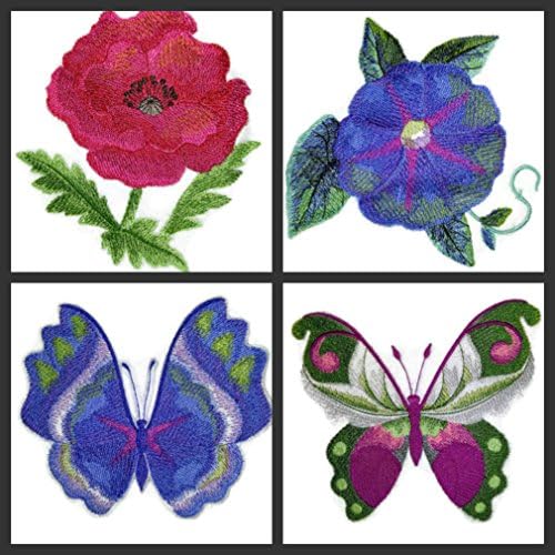 Izavizovanje pohrani i jedinstveni cvjetovi akvarela i leptira [vodkolor mak bloom] vezeno željezo na / sew flatch [5.06 * 4,85] [izrađeno