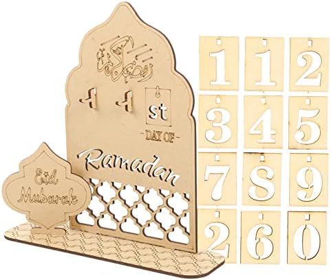 GALPADA Ramadan Countdown Calendar 30 dana drveni Eid Mubarak DIY Advent kalendari Eid Desktop Ornament za muslimanske Ramadan Party