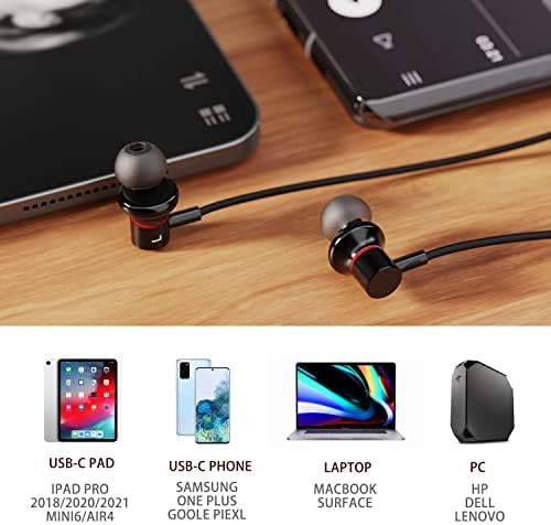 USB C slušalice Rnsive USB C Usluge tipa C slušalice sa mikrofonom i kontrolom jačine zvuka Kompatibilan je za Samsung Galaxy S22 S21 S20 FE, Google Pixel 6 5 4, iPad Pro, MacBook, OnePlus 9 8