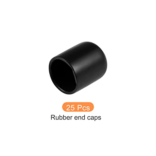 Rebower Screw thread Protector Cover gumeni završni poklopci, [za vijak, vijak] - 15mm ID / Crni / 25 kom