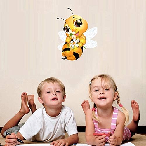 COMIOR žute naljepnice za zid od pčela metalne naljepnice za Bumble uklonjive zidne naljepnice, kolekcija dekorativni umjetnički dekor