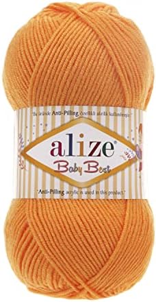 Alize Baby Najbolja meka dječja pređa, pletena pređa 90% akril protiv pilinga 10% bambus, Lot od 4. Svaki pramen 3.5 oz 262 metara