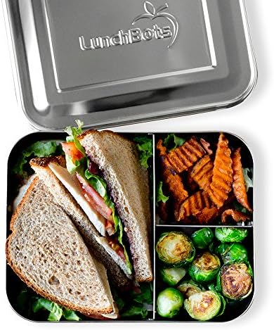 RučakBots Veliki TRIO nehrđajući čelik za ručak - ATHRee Dizajn sendviča i dvije strane - Metal Bento ručak - ekološki - nehrđajući