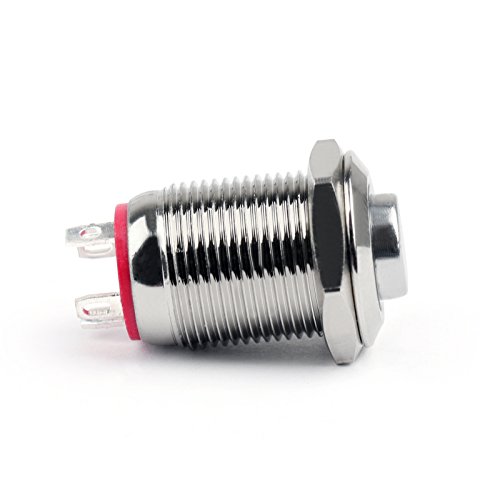 Areyourshop 1pcs 4-pinski 12mm 3V crveni LED lampica metala gumba Trenutak prekidača
