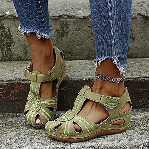 Ženske ljetne sandale Casual Bohemia Gladiator Wedge Cipele Udobne kanta za gležnjeve na otvorenom sandale za meke jedini samostojeće