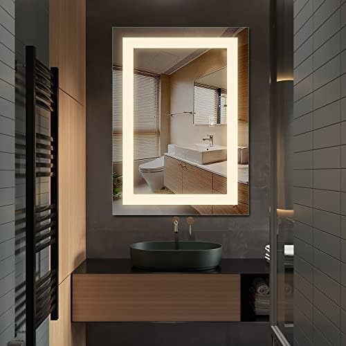 Neutrip 36 X28 LED ogledalo za kupatilo, zidno ugrađeno ogledalo sa prednjim svjetlima, zrcalo za kupaonicu, ogledalo na dodir, zatamnjeno