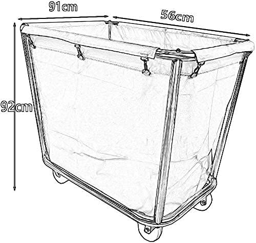 PHULJHADI pokretne kolice, kućna kolica za serviranje Košarica za sortiranje veša sa torbom, korpa za veš sa Mute točkovima, okvir