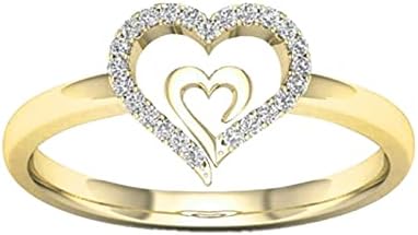 Cool Guy Rings dame Ring GIF dijamant Kreativni nakit angažman Ljubav Srce-to-srce prstenovi prstenovi sa kristalima