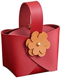 Colias Wing 10 kom. Žuta cvijeća serija PU kožna dizajna prijenosna vjenčanje rođendana naklonost bombonskim kutijama torba-crvena