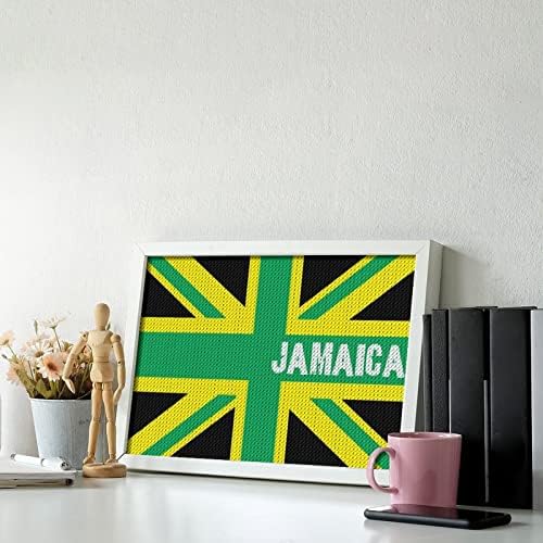 Jamajka Jamajčka kišarska zastava Dijamantni setovi za farbanje 5D DIY COLL STICK RHINENESTONE ARTS Zidni dekor za odrasle 8 x12