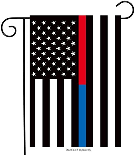 Tanka plava i crvena linija vrtna zastava policije vatrogasci policije Patriotic 12.5 X 18