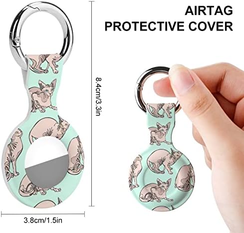 Sphynx Cats štampana silikonska futrola za AirTags sa zaštitnim poklopcem za ključeve Air Tag Finder Tracker accessories Holder