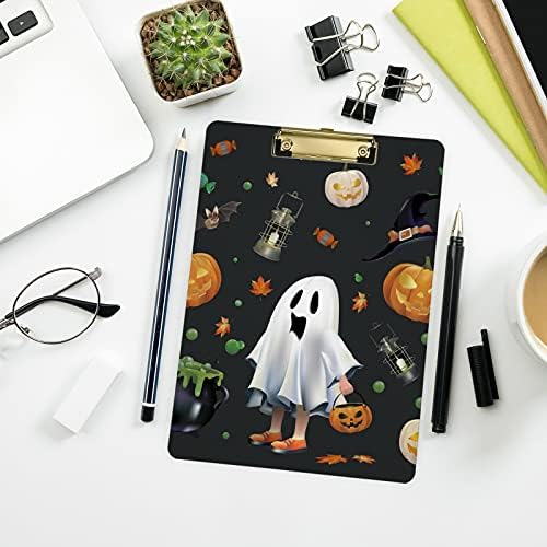 Ghost Halloween Plastic Clipboards with Metal Clip Letter Size Clipboard Low Profile Clip Boards for Nursing class office Supplies