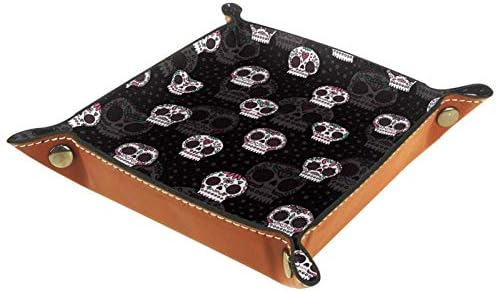 Kožne kvadratne posude za nakit Rolling Dice Games Tray key Coin candy kutija za skladištenje Folding 11.5 cm / 4.5 in šećerna lobanja