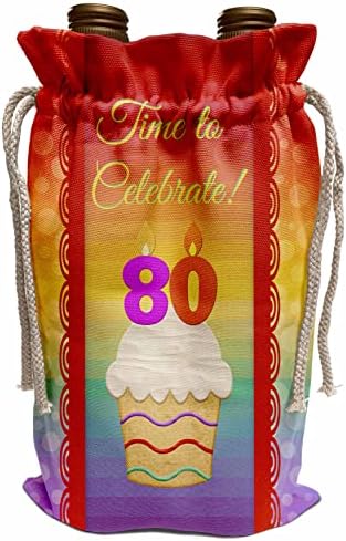 3drozni cupcake, brojne svijeće, vrijeme, slavite 80 godina pozivnicu - vinske torbe