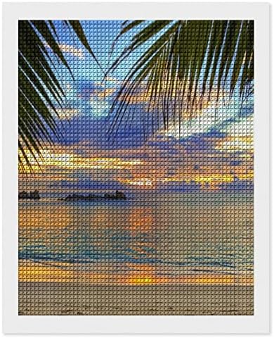 Palm Leaf Sea Beach Diamond Painting Kit Art Pictures DIY Full Drill Home Accessories za odrasle poklon za kućni zidni dekor 16 x20