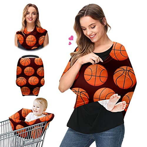 Dječja auto prekrivača Košarka Sport Game Uzorak Nursing CoverFeeding Scarf kolica za kolica za bebe Multiuse Infant Carseat Nadstrešnica