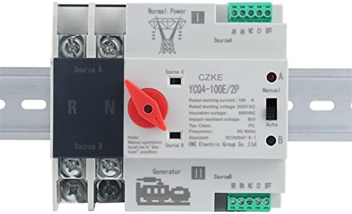 Gead YCQ4-100E serije 2p 3p 4p DIN šina ATS Dvostruki električni automatski prenos prebacivanja Električni selektor prekidača neprekidno