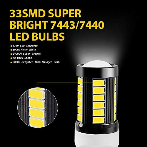 AUXLIGHT 7443 7440 T20 W21W 1400 lumena Super svijetle LED sijalice male snage zamjene za Rezervna svjetla za vožnju unazad i parkirna